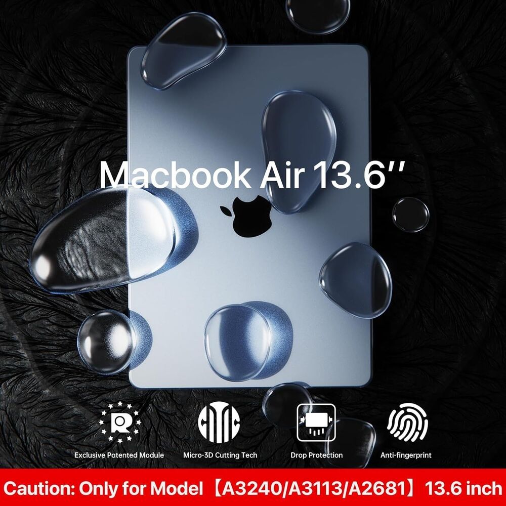 Matte Case for MacBook Air 13/13.6-inch M5/M4/M3/M2 Sky Blue Clear - Picture 6 of 7